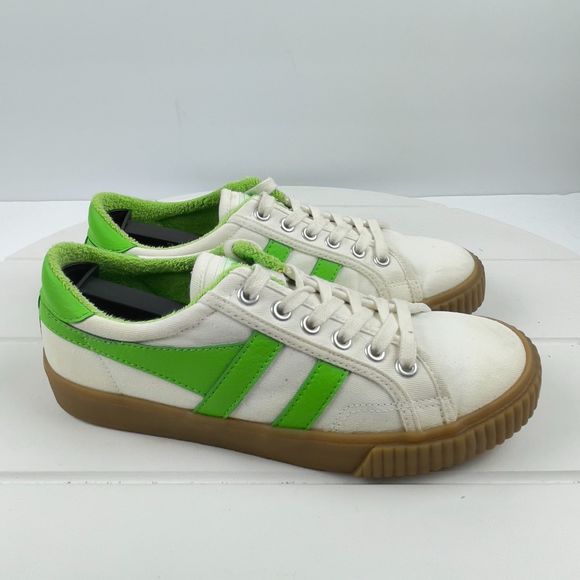 Gola Shoes - Gola J Crew Women's Tennis Mark Cox Sneakers Size US 7 White Canvas Green